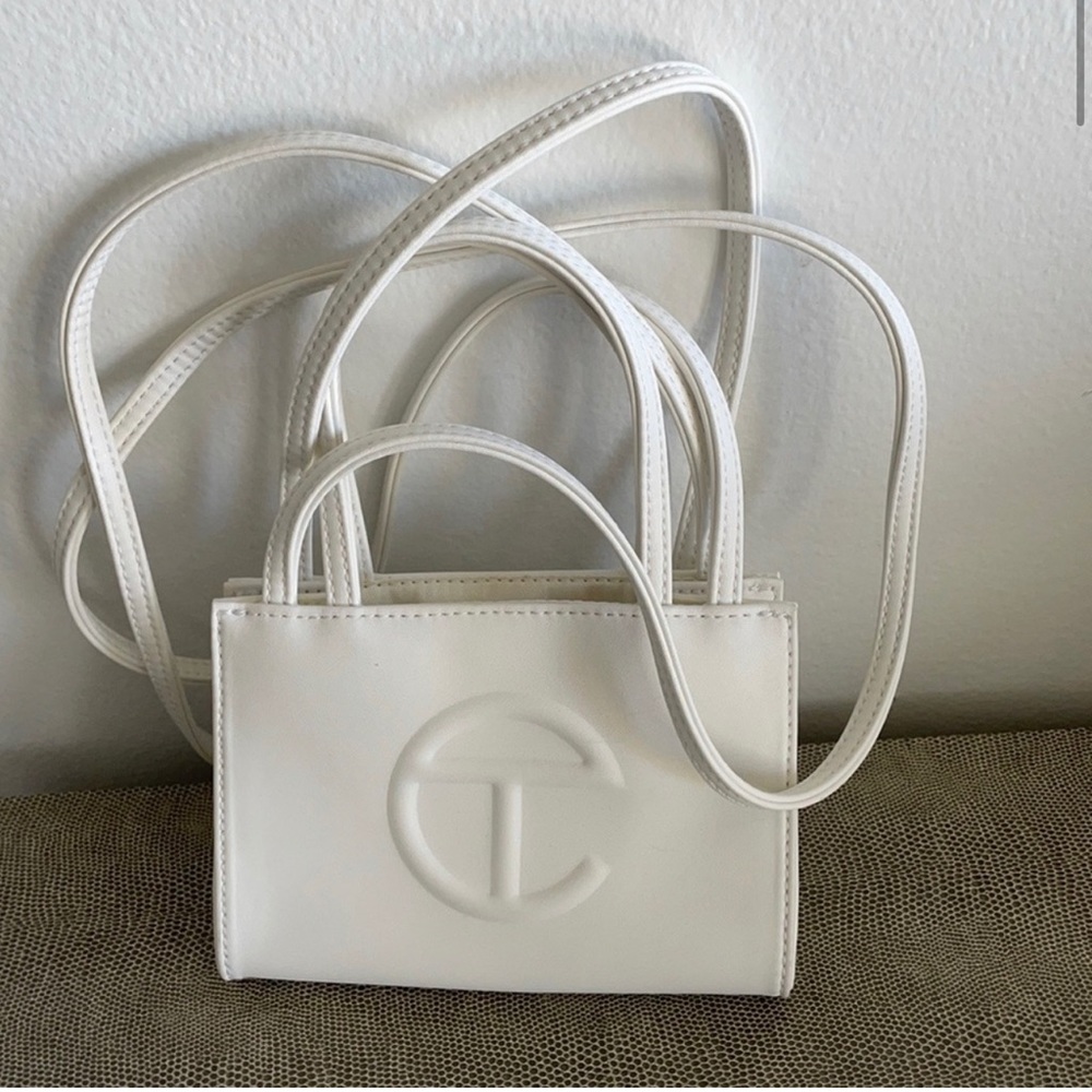 Telfar Mini Shopping Bag - White used with small marking displayed in pics below